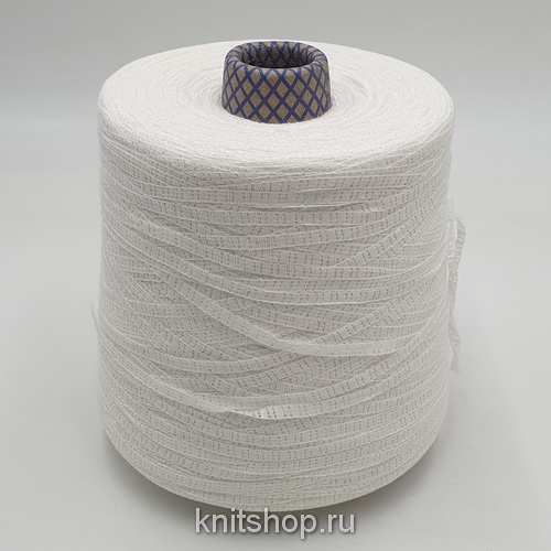 Filpiu Yarn Treelace (0C40 белый) 100% хлопок 340м/100гр плоская ажурная лента