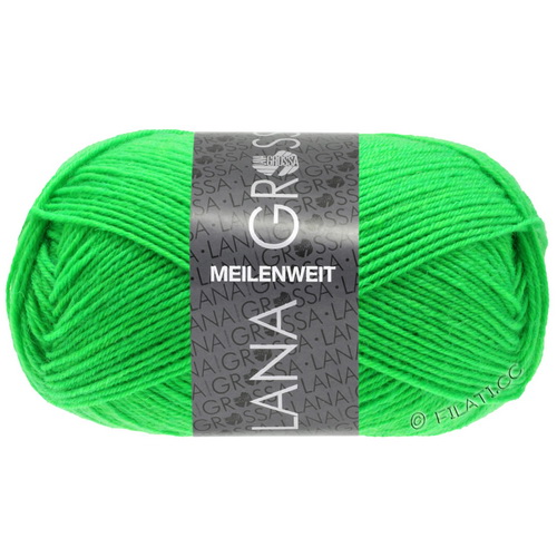 Lana Grossa Meilenweit 50 neon (1394 зеленый неон) 80% меринос, 20% полиамид 50 г/210 м