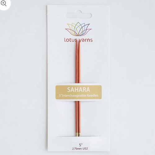 Спицы 13 см 3.75 мм SAHARA 5" разъемные из розового дерева Lotus Yarns