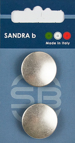Пуговицы Sandra, 23мм, серебряный, на ножке, 2 шт на блистере, CARD201