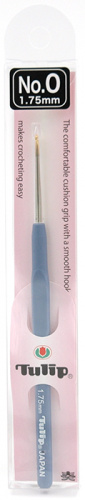 Крючок 0.9мм экстратонкий, с ручкой Etimo, голубой, сталь/пластик, Tulip