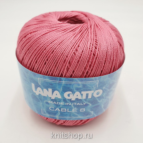 Lana Gatto Cable 8 (08879 роза) 100% хлопок 50 г/283 м