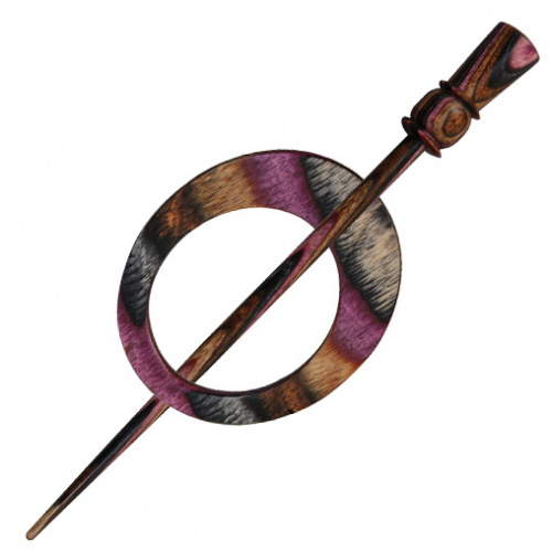 Застежка фибула Omega Lilac, дерево, многоцветный, Knit Pro