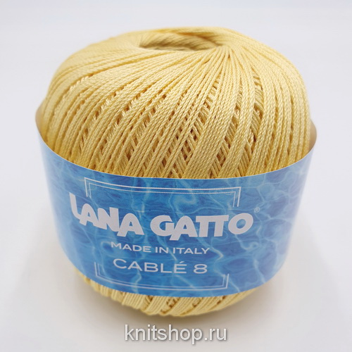 Lana Gatto Cable 8 (06567 лимон) 100% хлопок 50 г/283 м