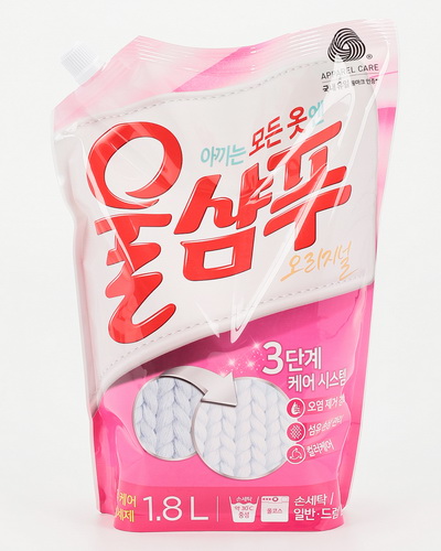 Aekyung Wool Shampoo Original Жидкое средство для деликатных тканей Вул шампу 1.8л в мягкой упаковке
