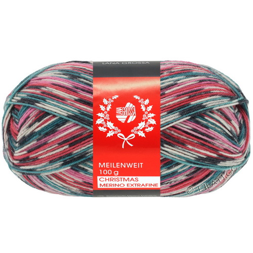 Lana Grossa Meilenweit 100 Merino Christmas (6772) 80% меринос, 20% полиамид 100 г/420 м