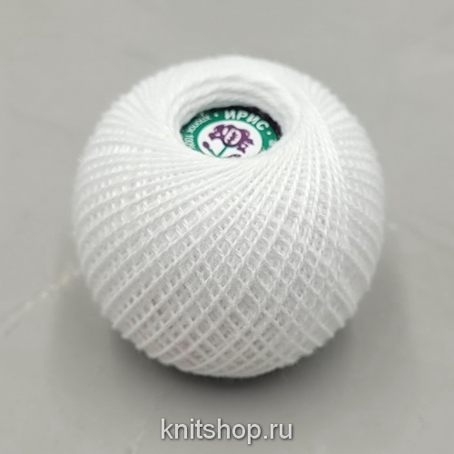 Ирис (0101 белый) 100% хлопок мерсеризованный 25гр/150м