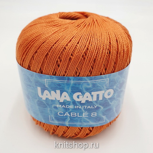 Lana Gatto Cable 8 (07829 оранжевый) 100% хлопок 50 г/283 м