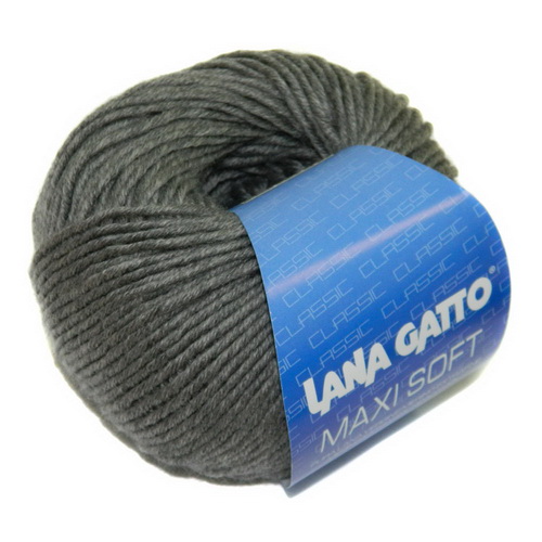 Lana Gatto Maxi Soft (20742 графит) 100% меринос экстрафайн 50 г/90 м