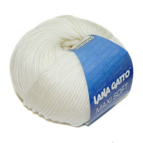 Lana Gatto Maxi Soft (10001 белый) 100% меринос экстрафайн 50 г/90 м