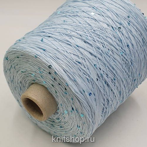Galassia Crepe/Soft Crepe (Polvere светло-голубой, пайетки 3мм) 97% хлопок, 3% пайетки 400м/100гр