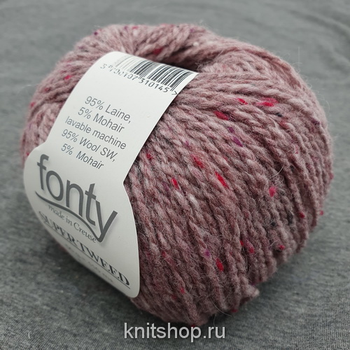 Fonty Super Tweed (15 пыльная роза) 95% меринос, 5% мохер 50 г/110 м 