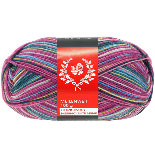 Lana Grossa Meilenweit 100 Merino Christmas (6775) 80% меринос, 20% полиамид 100 г/420 м