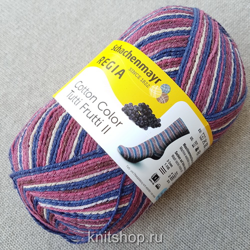 Schachenmayr Regia Cotton Tutti Frutti (02423) 72% хлопок, 18% полиамид, 10% полиэстер 100 г/420 м
