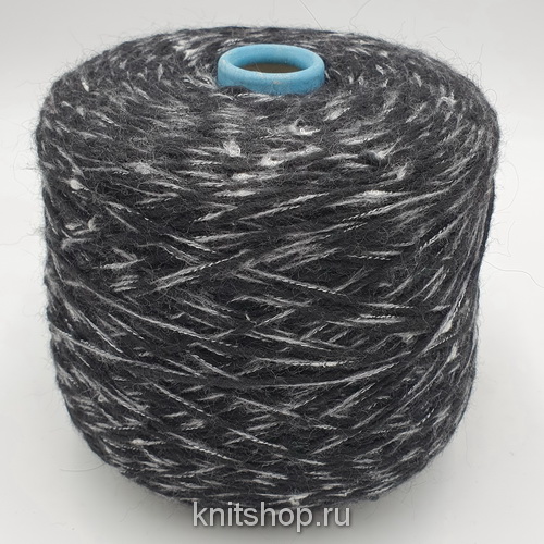 Fiordo (40154 черный, белый, серый) 50% меринос, 50% акрил 180м/100гр шишечки, утолщения