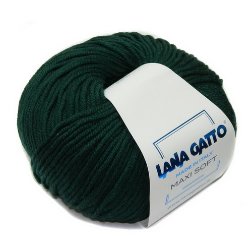 Lana Gatto Maxi Soft (8563 изумруд) 100% меринос экстрафайн 50 г/90 м