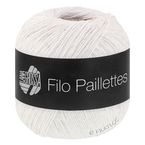 Lana Grossa Filo Paillettes (01) 55% хлопок, 39% полиэстер, 6% па, пайетки 50гр/155м