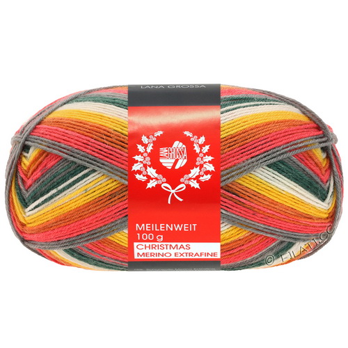 Lana Grossa Meilenweit 100 Merino Christmas (6767) 80% меринос, 20% полиамид 100 г/420 м