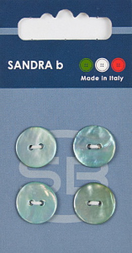 Пуговицы Sandra, 15мм, голубой, 4 шт на блистере, CARD126