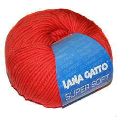 Lana Gatto Super Soft (19002 красно-оранжевый) 100%меринос 50 г/125 м