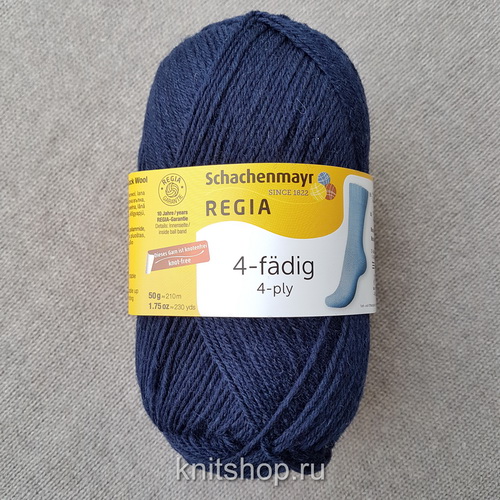 Schachenmayr Regia 4-fadig (00324 темно-синий) 75% меринос, 25% полиамид 50 г/210 м