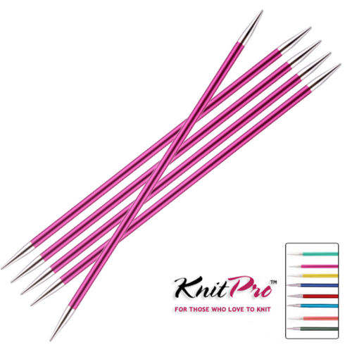 Спицы чулочные 20см 6мм Zing Knit Pro 5шт, алюминий, фиолетовый бархат