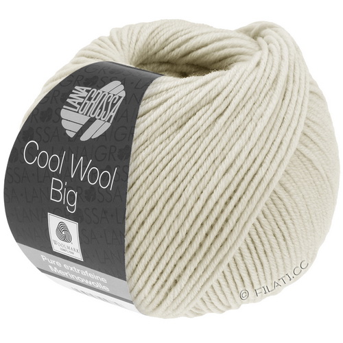 Lana Grossa Cool Wool Big uni (1010) 100% меринос экстрафайн 50 г/120 м