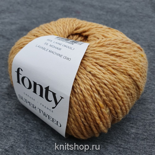 Fonty Super Tweed (27 светло-горчичный) 95% меринос, 5% мохер 50 г/110 м 