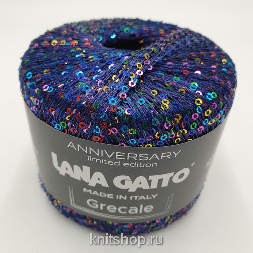 Lana Gatto Grecale (8986 синий) 55% нейлон, 45% полиэстер (пайетки) 25г/112м
