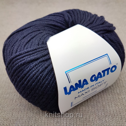 Lana Gatto Maxi Soft (10214 чернильно-синий) 100% меринос экстрафайн 50 г/90 м