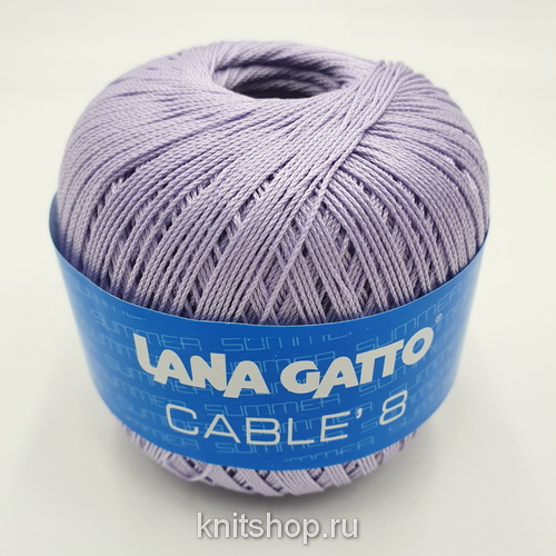 Lana Gatto Cable 8 (06592 лаванда) 100% хлопок 50 г/283 м