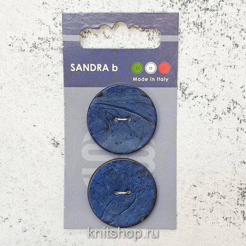 Пуговицы Sandra, 2 шт на блистере, синий, CARD112