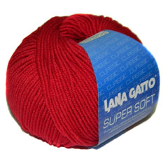Lana Gatto Super Soft (12246 насыщенный красный) 100%меринос 50 г/125 м