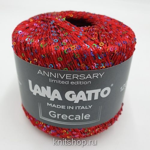 Lana Gatto Grecale (8990 красный) 55% нейлон, 45% полиэстер (пайетки) 25г/112м