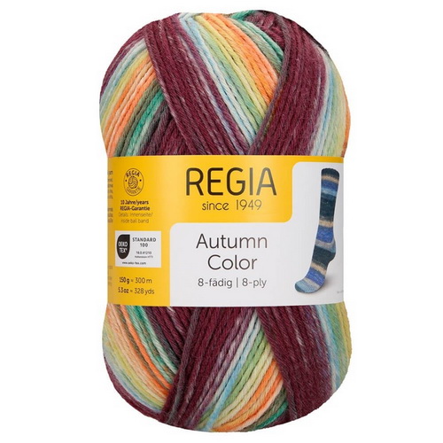 Regia Autumn Color 8-Ply (9184) 75% меринос, 25% полиамид 150г/300 м