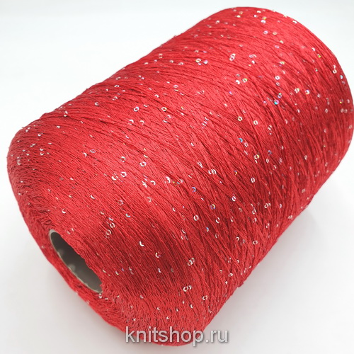 Sequins (HMX031 красный) 100% полиэстер, пайетки 2мм 800м/100гр