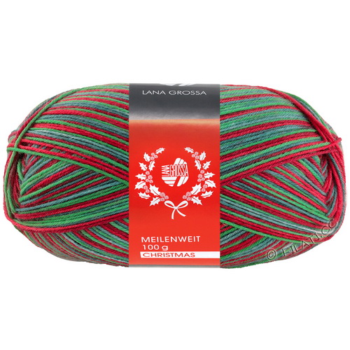 Lana Grossa Meilenweit 100 Merino Christmas (6790) 80% меринос, 20% полиамид 100 г/420 м