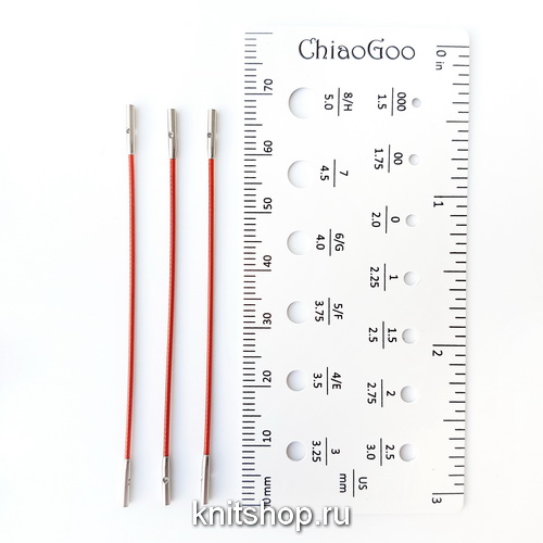 mini леска 5 см (3 шт) красная к металлу ChiaoGoo