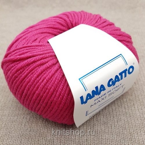 Lana Gatto Maxi Soft (5240 фуксия) 100% меринос экстрафайн 50 г/90 м