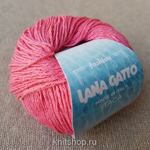 Lana Gatto Itaca (8659 розовый) 56% хлопок, 28% акрил, 9% пайетки, 6% нейлон, 1%PL 50 г/140 м