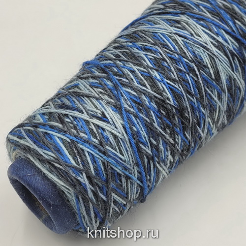 Sock Color (419 голубой маренго) 75% меринос, 25% па 420м/100гр классическая 4-х нитка