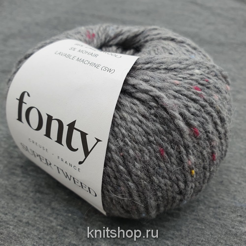 Fonty Super Tweed (04 серый) 95% меринос, 5% мохер 50 г/110 м 