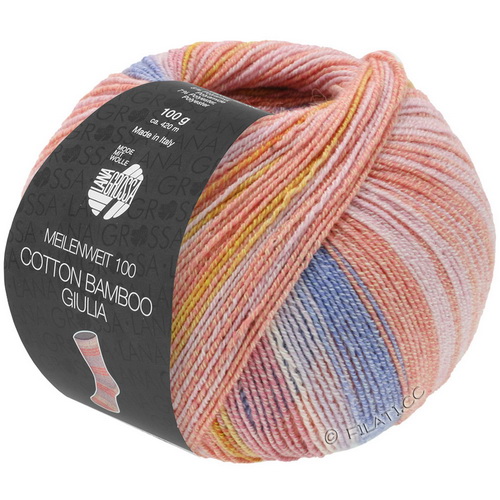 Lana Grossa Meilenweit Cotton Bamboo GIULIA (5223) 40%хлопок 25%меринос 20%бамбук 15%па 100г/420м