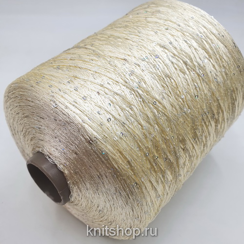 Sequins (HMX003 кремовый) 100% полиэстер, пайетки 2мм 800м/100гр