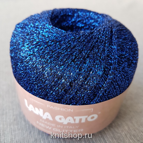 Lana Gatto New Glitter (8589 синий) 51% полиэстер, 49% нейлон 25 г/300 м