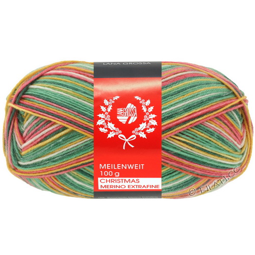 Lana Grossa Meilenweit 100 Merino Christmas (6777) 80% меринос, 20% полиамид 100 г/420 м