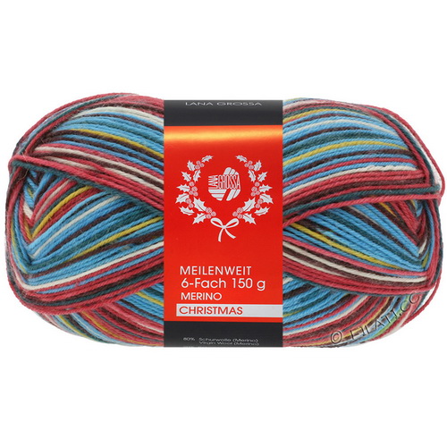 Lana Grossa Meilenweit 150 6-Ply Merino Christmas (319) 80% меринос, 20% полиамид 150 г/390 м