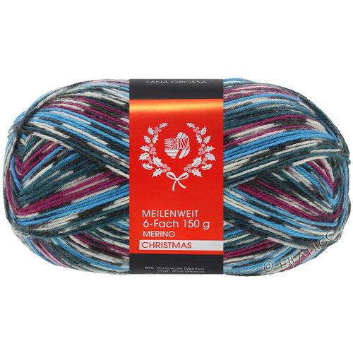 Lana Grossa Meilenweit 150 6-Ply Merino Christmas (316) 80% меринос, 20% полиамид 150 г/390 м