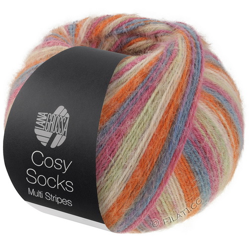 Lana Grossa Meilenweit 100 Cosy Socks Multi Stripes (154) 70% меринос, 30% полиамид 100г/400м