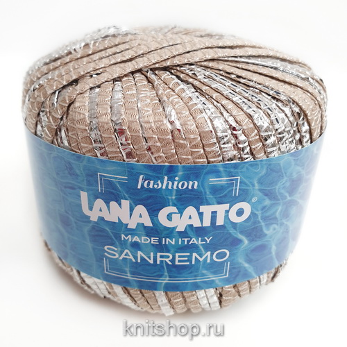 Lana Gatto Sanremo (9247 бежевый) 88% вискоза, 8% нейлон, 4% фольга 50г/75м